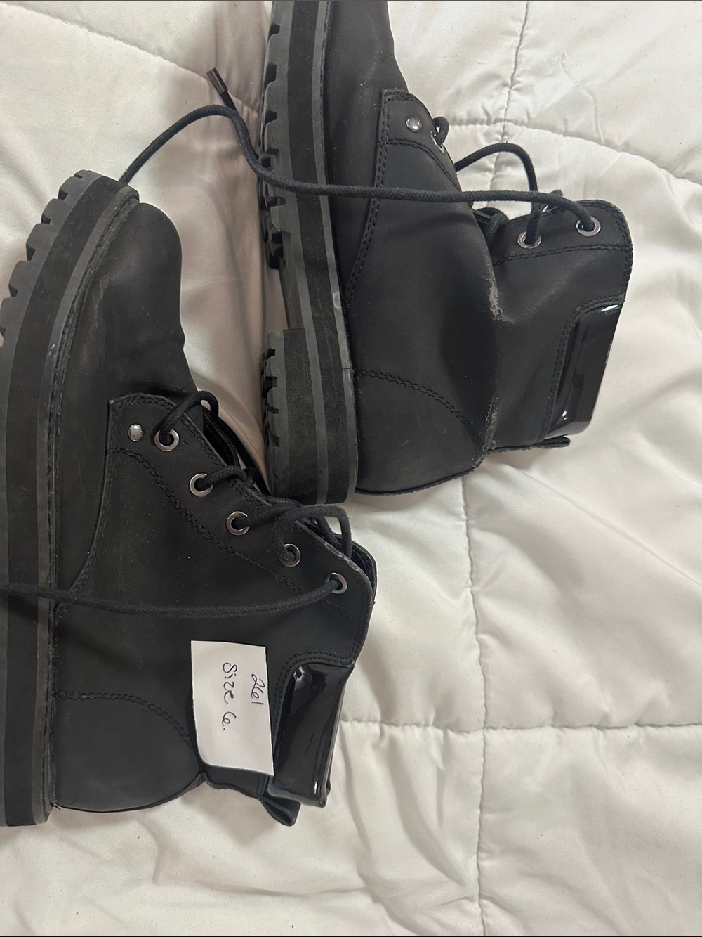 Guess Black Lace-Up Combat Boots #261